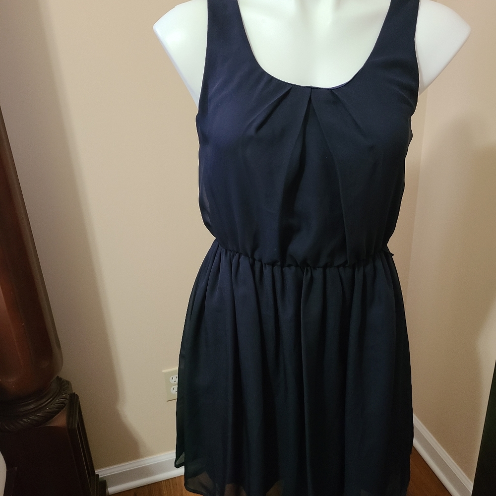 Navy tank dress with liner